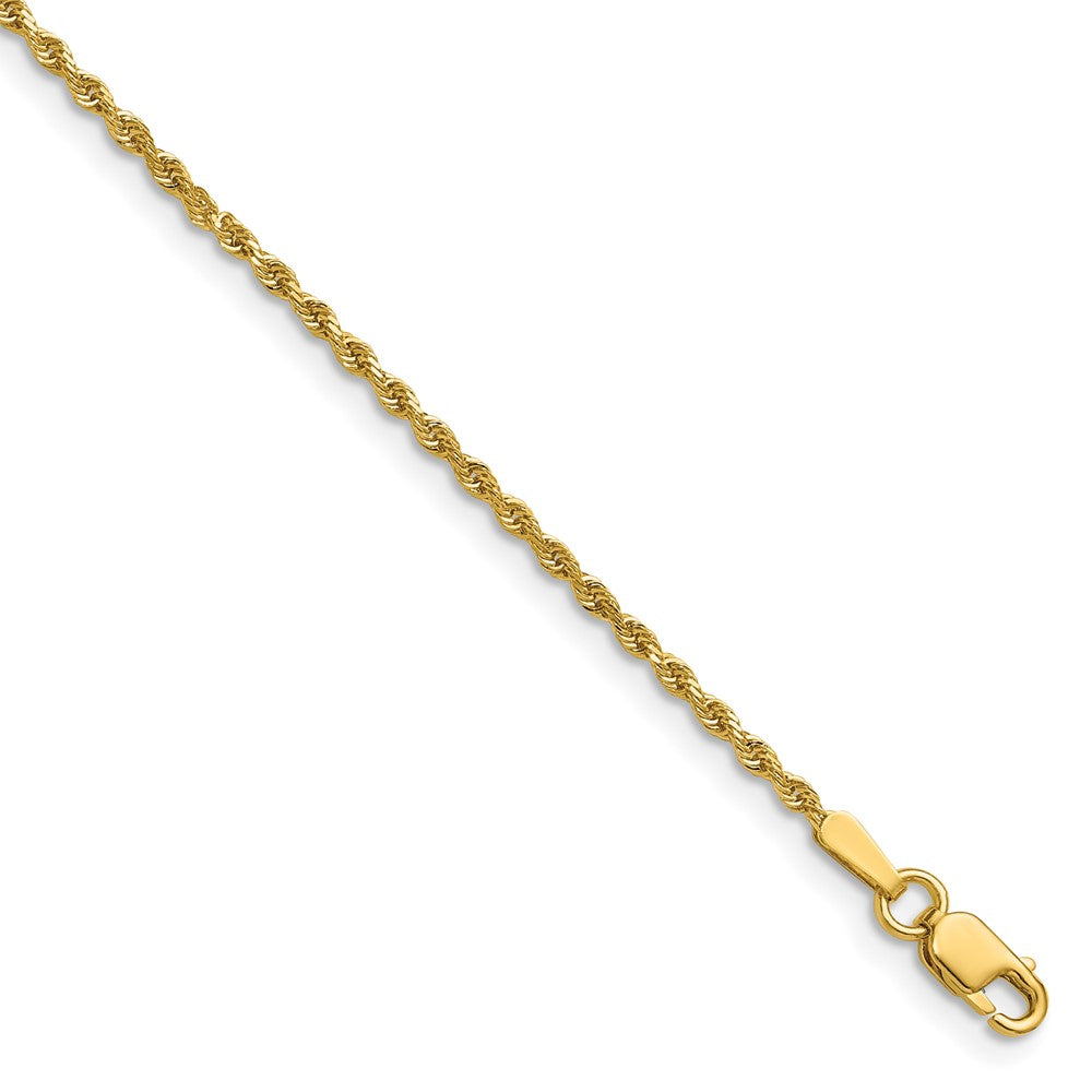 14K 28 inch 1.5mm Diamond-cut Rope with Lobster Clasp Chain