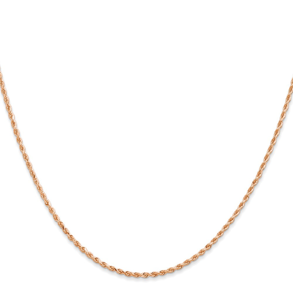 14K Rose Gold 24 inch 1.5mm Diamond-cut Rope with Lobster Clasp Chain