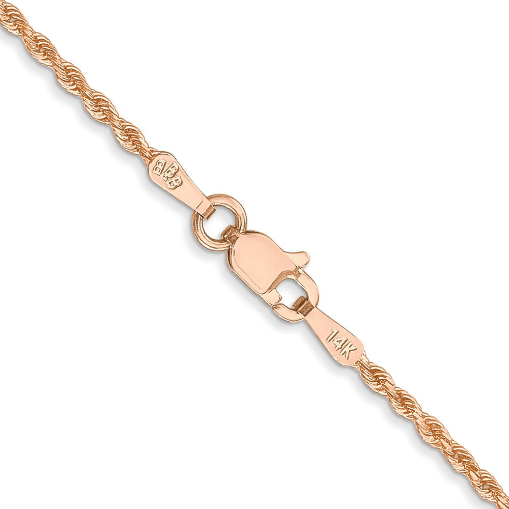 14K Rose Gold 20 inch 1.5mm Diamond-cut Rope with Lobster Clasp Chain