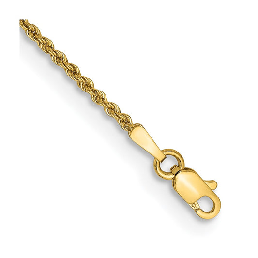 14K 5.5 inch 1.5mm Regular Rope with Lobster Clasp Chain