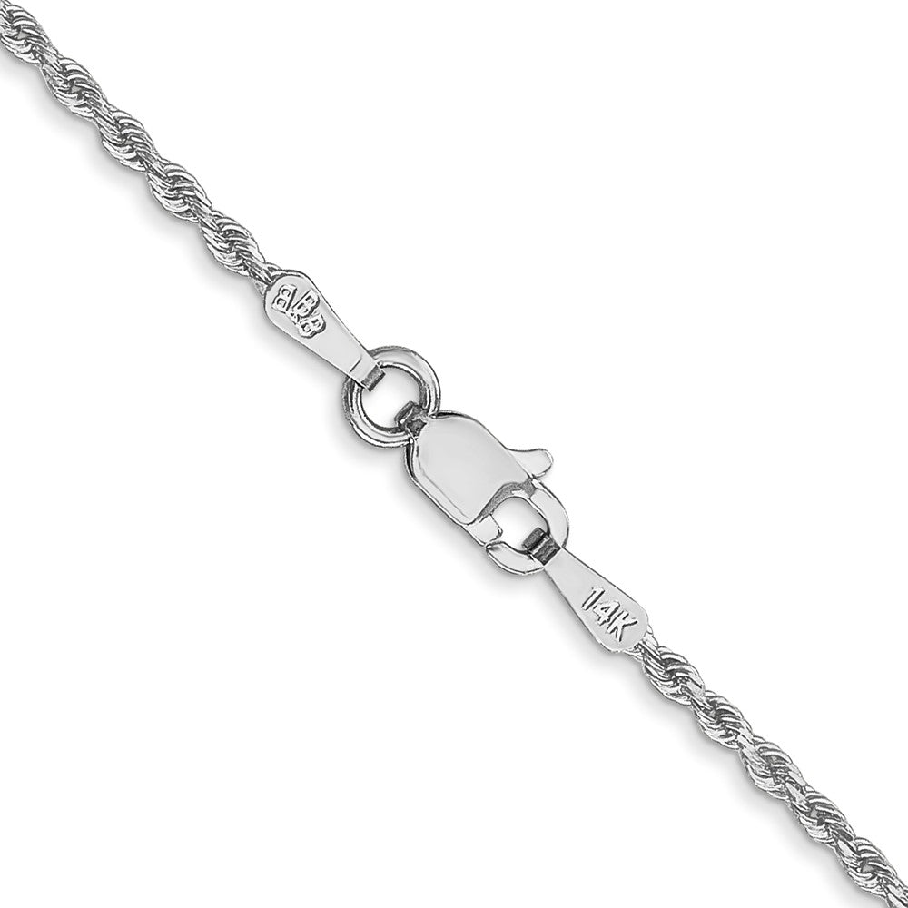 14K White Gold 30 inch 1.5mm Diamond-cut Rope with Lobster Clasp Chain