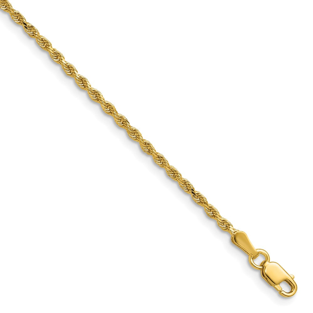 14K 30 inch 1.75mm Diamond-cut Rope with Lobster Clasp Chain