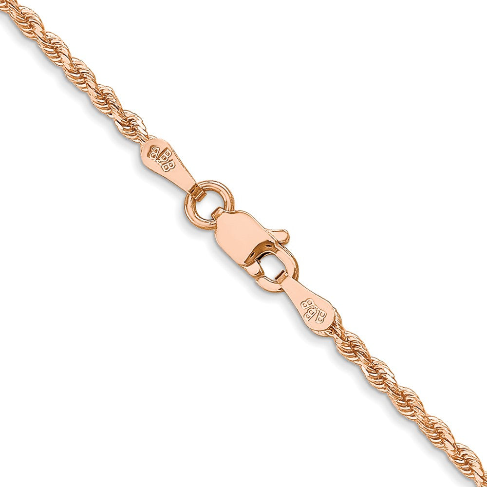 14K Rose Gold 18 inch 1.75mm Diamond-cut Rope with Lobster Clasp Chain