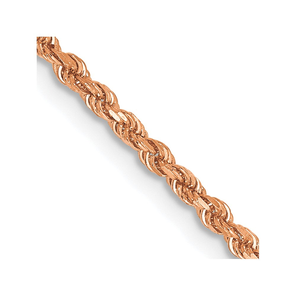 14K Rose Gold 18 inch 1.75mm Diamond-cut Rope with Lobster Clasp Chain