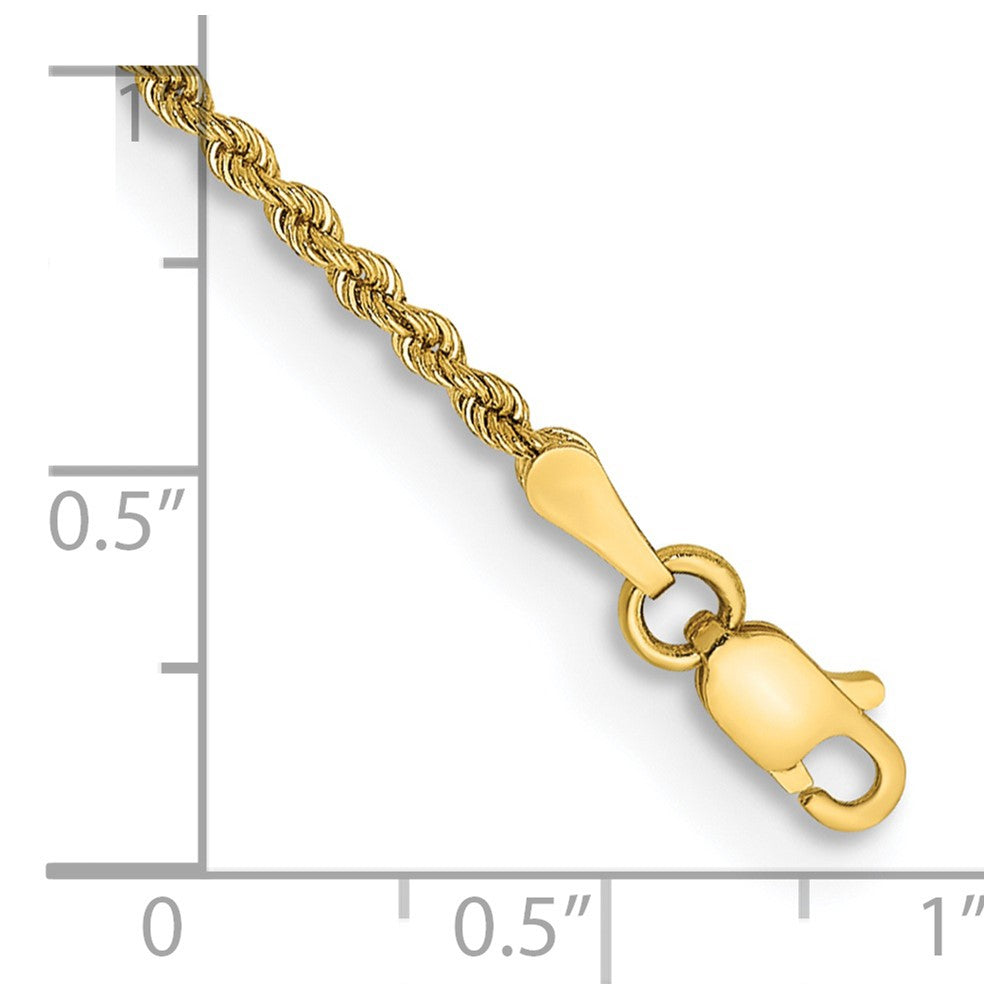 14K 5.5 inch 2mm Regular Rope with Lobster Clasp Chain