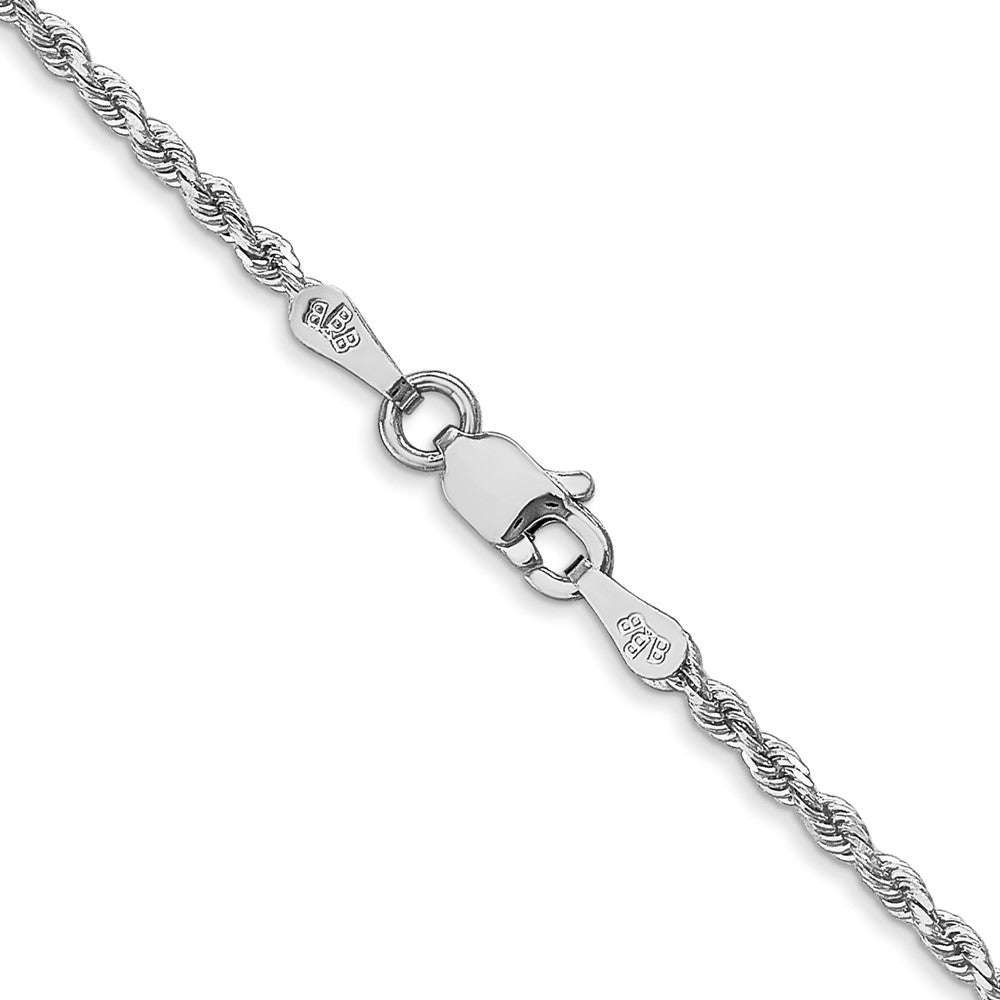14K White Gold 26 inch 1.75mm Diamond-cut Rope with Lobster Clasp Chain