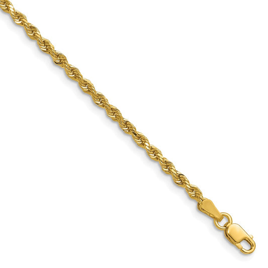 14K 28 inch 2.25mm Diamond-cut Rope with Lobster Clasp Chain