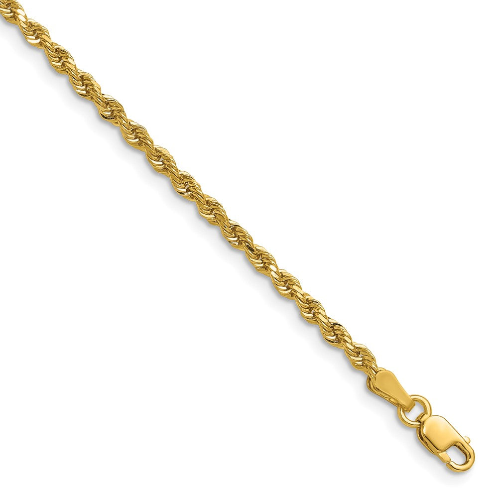 14K 24 inch 2.25mm Diamond-cut Rope with Lobster Clasp Chain