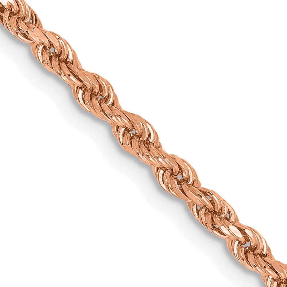 14K Rose Gold 20 inch 2.25mm Diamond-cut Rope with Lobster Clasp Chain