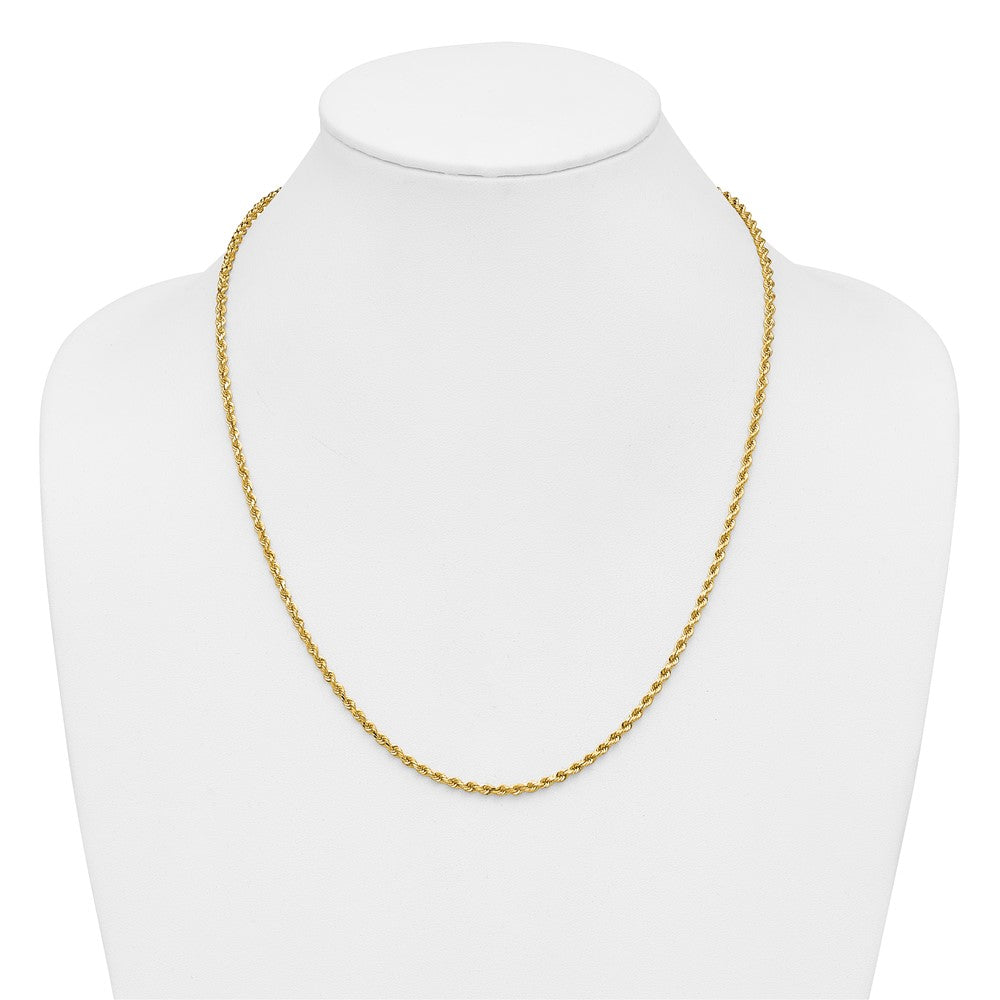 14K 22 inch 2.75mm Diamond-cut Rope with Lobster Clasp Chain