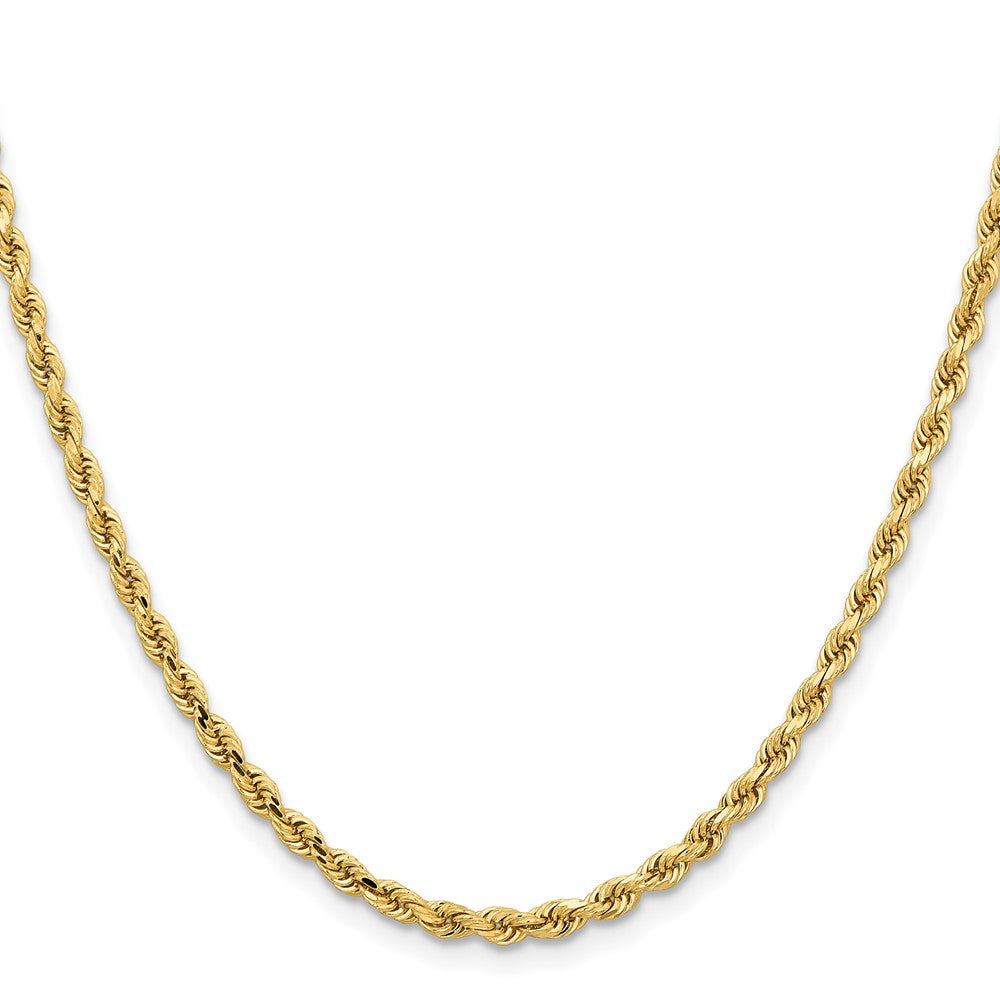 14K 22 inch 3.25mm Diamond-cut Rope with Lobster Clasp Chain