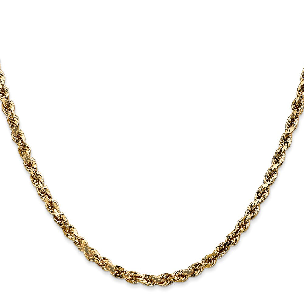 14K 30 inch 3.5mm Diamond-cut Rope with Lobster Clasp Chain