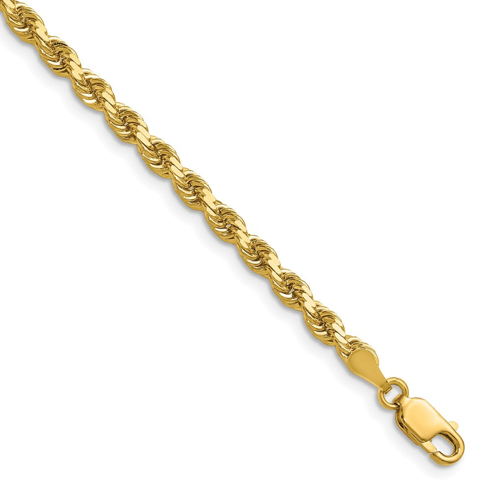 14K 22 inch 3.5mm Diamond-cut Rope with Lobster Clasp Chain