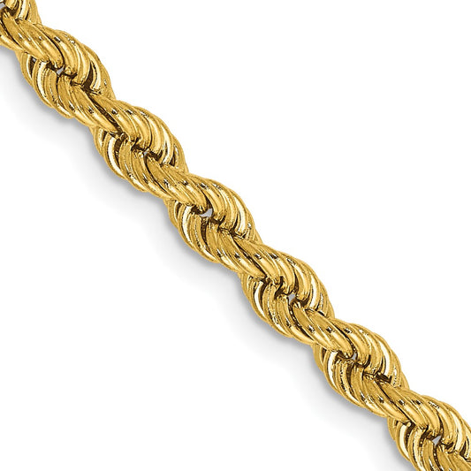 14K 26 inch 3.65mm Regular Rope with Lobster Clasp Chain