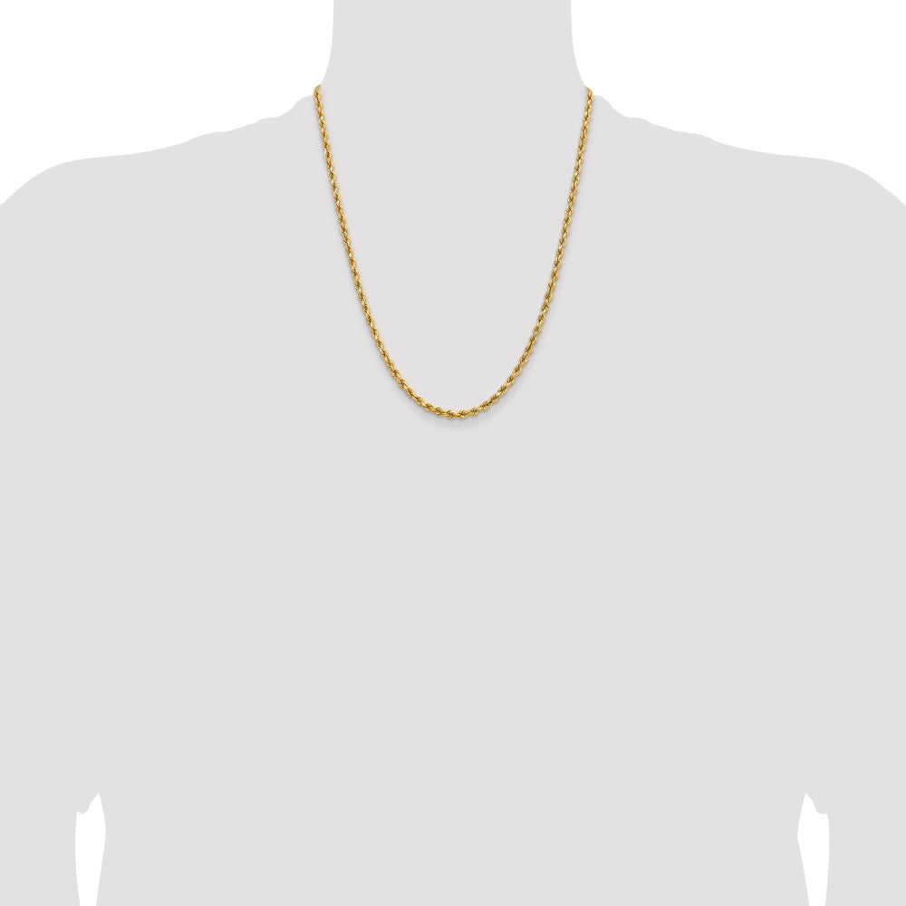 14K 22 inch 3.75mm Diamond-cut Rope with Lobster Clasp Chain