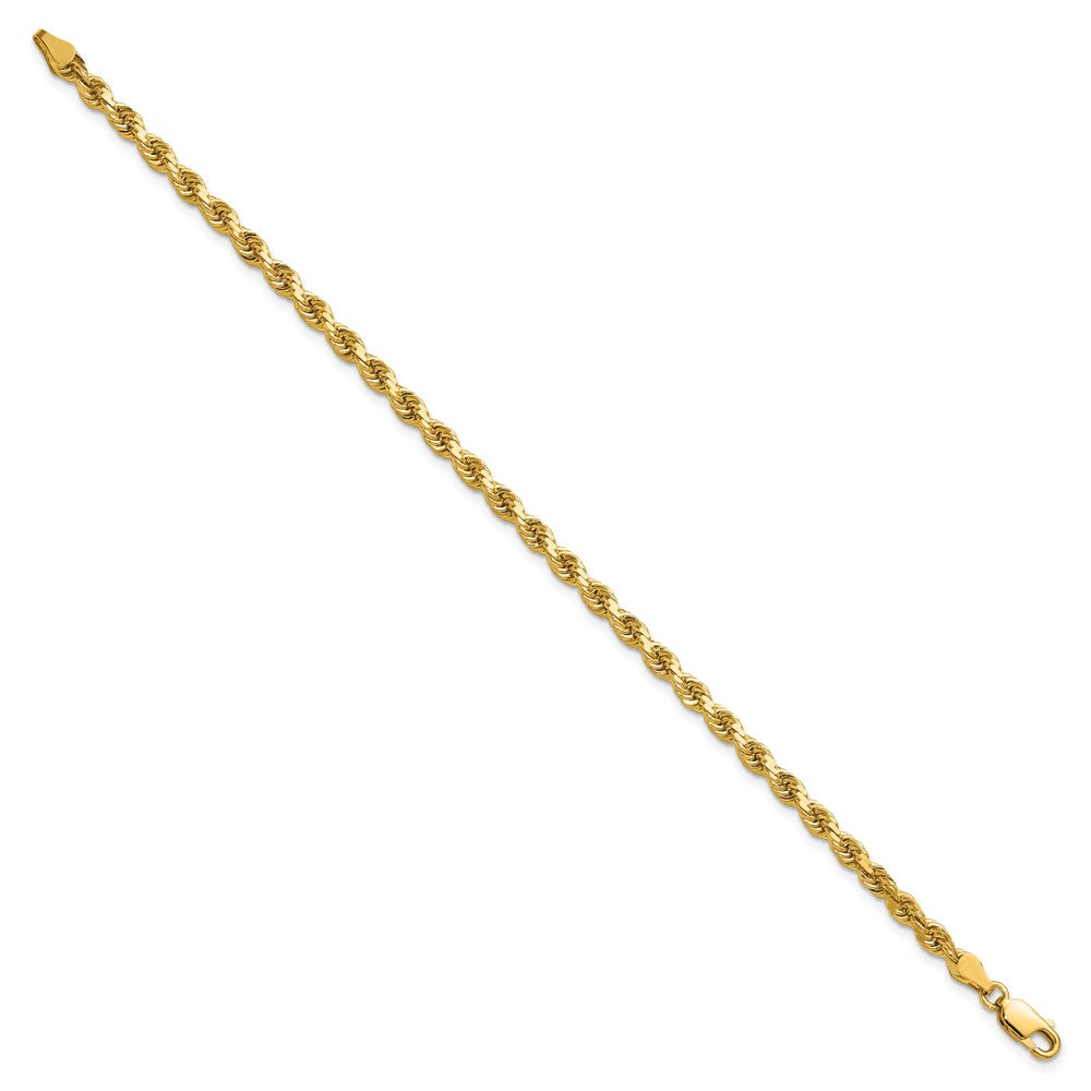14K 7 inch 3.75mm Diamond-cut Rope with Lobster Clasp Chain