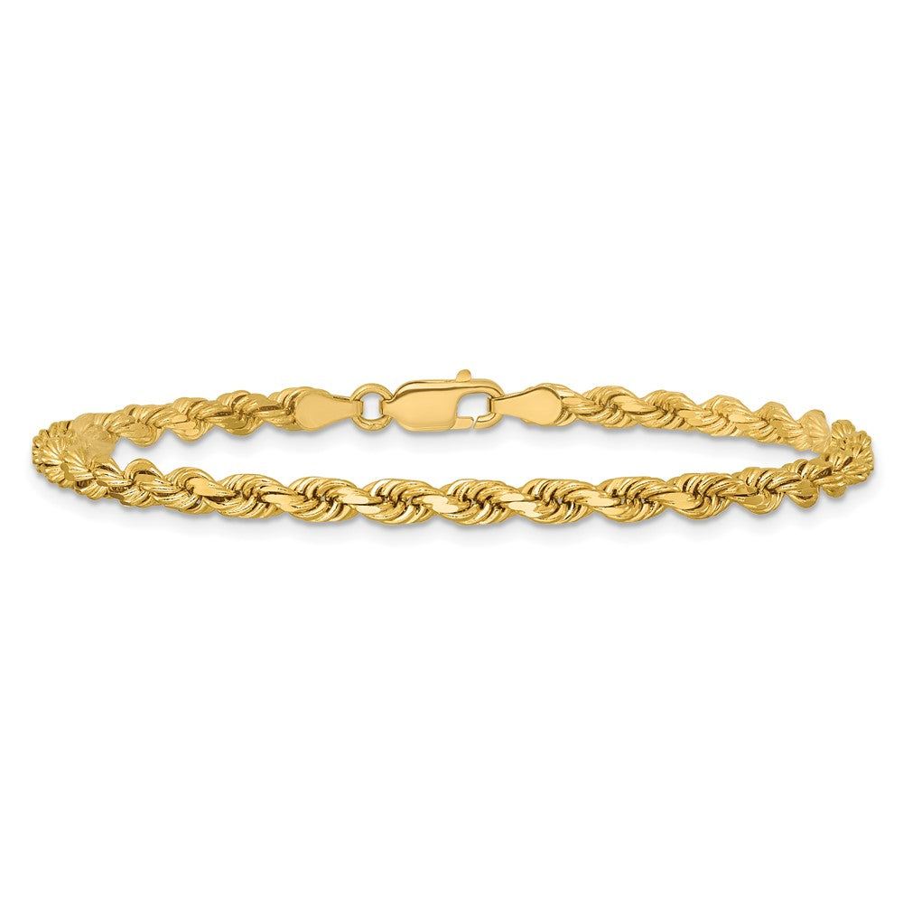 14K 7 inch 3.75mm Diamond-cut Rope with Lobster Clasp Chain