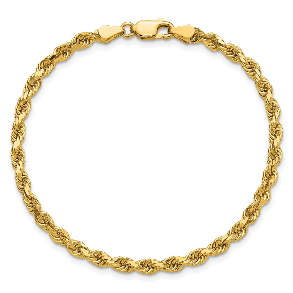 14K 9 inch 3.75mm Diamond-cut Rope with Lobster Clasp Chain