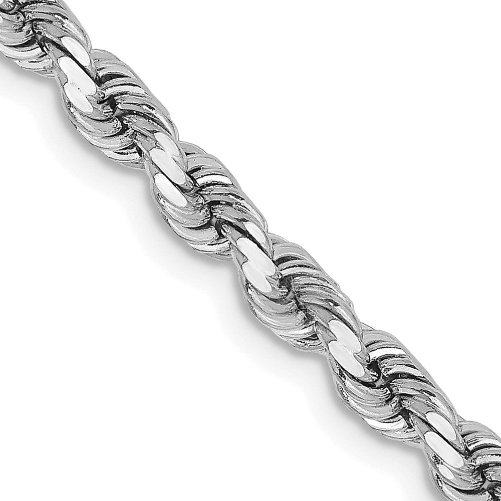 14K White Gold 20 inch 3.75mm Diamond-cut Rope with Lobster Clasp Chain