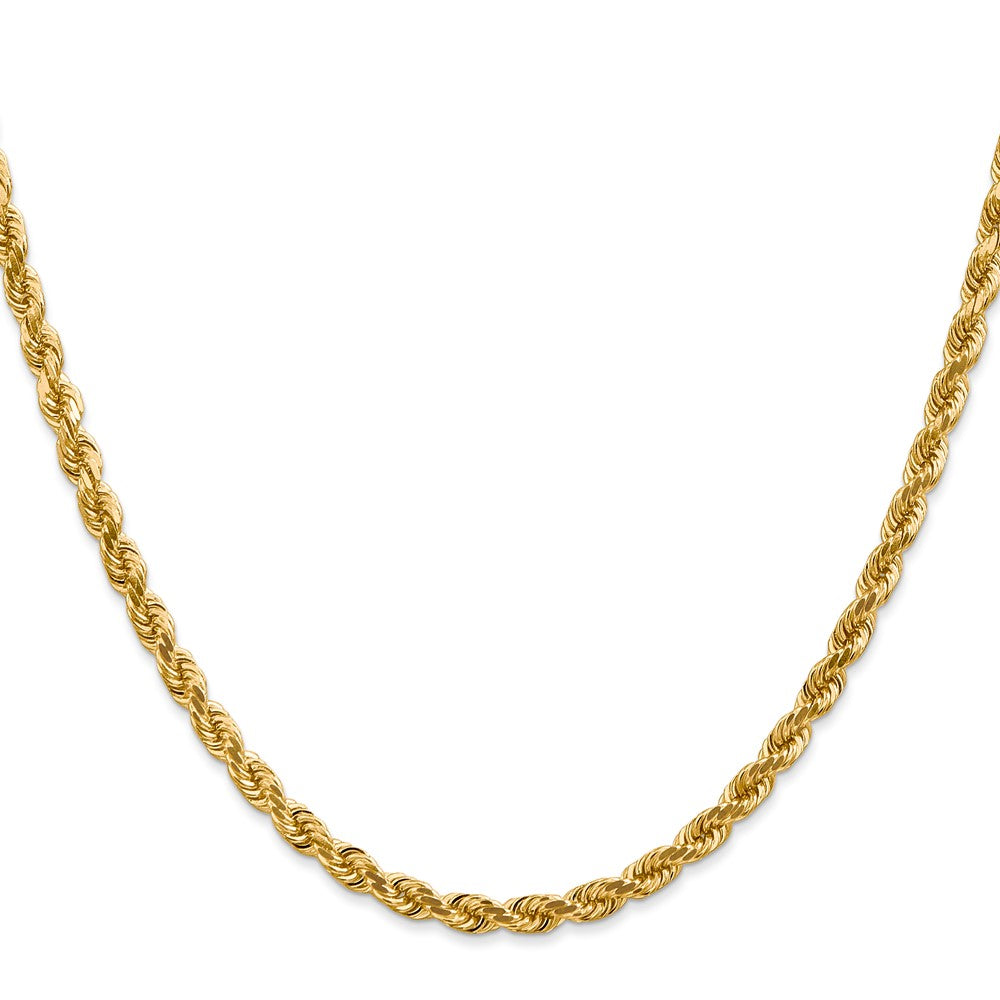 14K 30 inch 4mm Diamond-cut Rope with Lobster Clasp Chain
