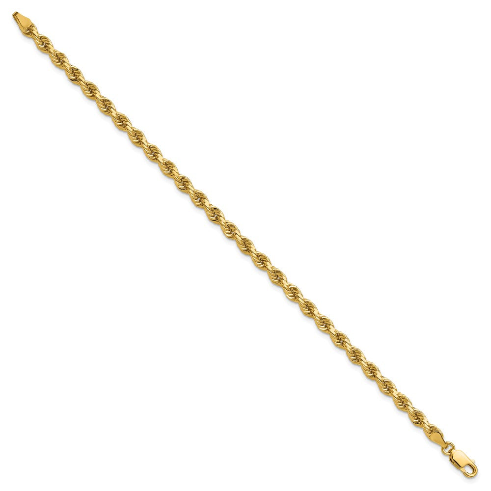 14K 8 inch 4mm Diamond-cut Rope with Lobster Clasp Chain