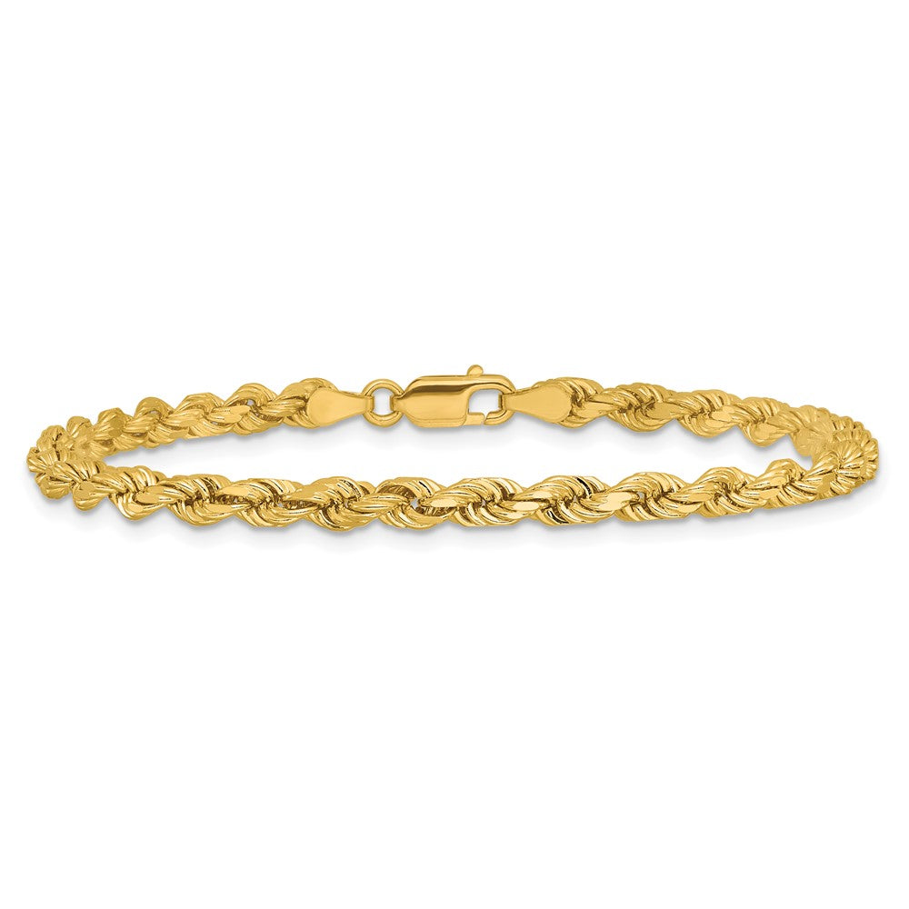 14K 9 inch 4mm Diamond-cut Rope with Lobster Clasp Chain