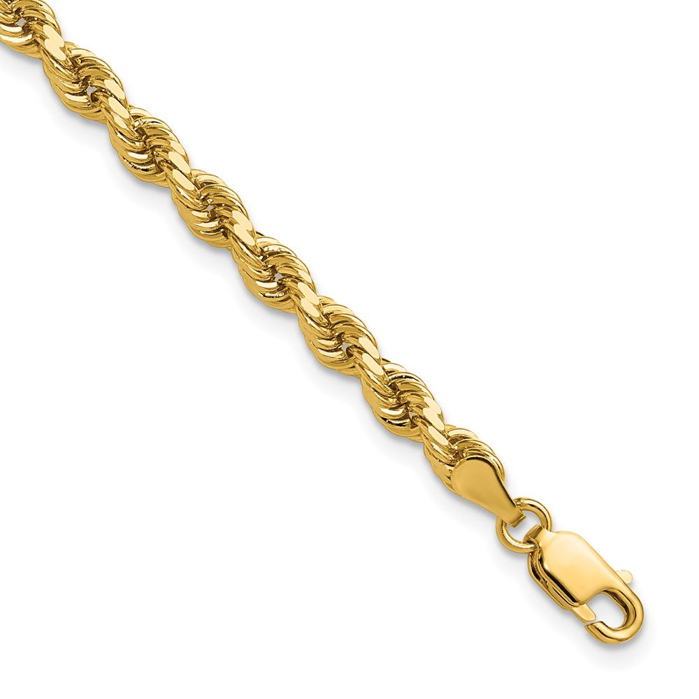 14K 7 inch 4mm Diamond-cut Rope with Lobster Clasp Chain