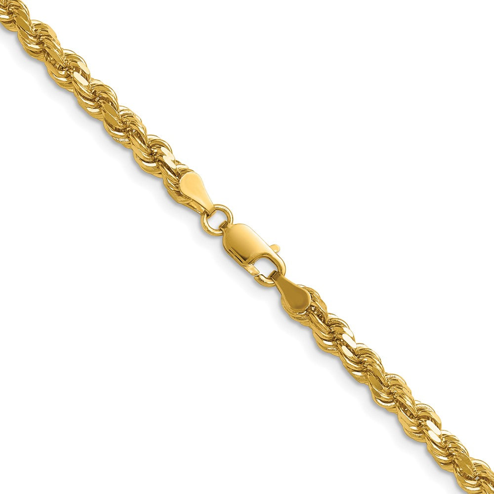 14K 22 inch 4.25mm Diamond-cut Rope with Lobster Clasp Chain
