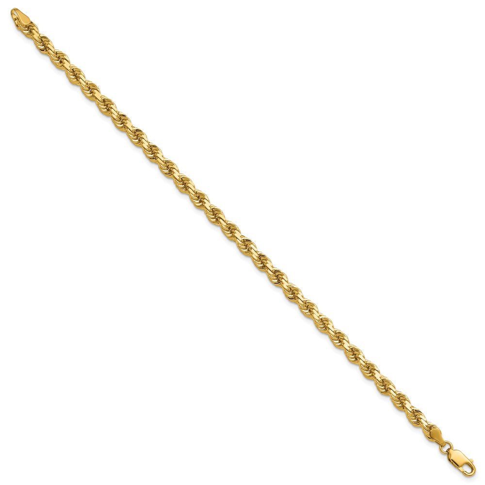 14K 7 inch 4.25mm Diamond-cut Rope with Lobster Clasp Chain
