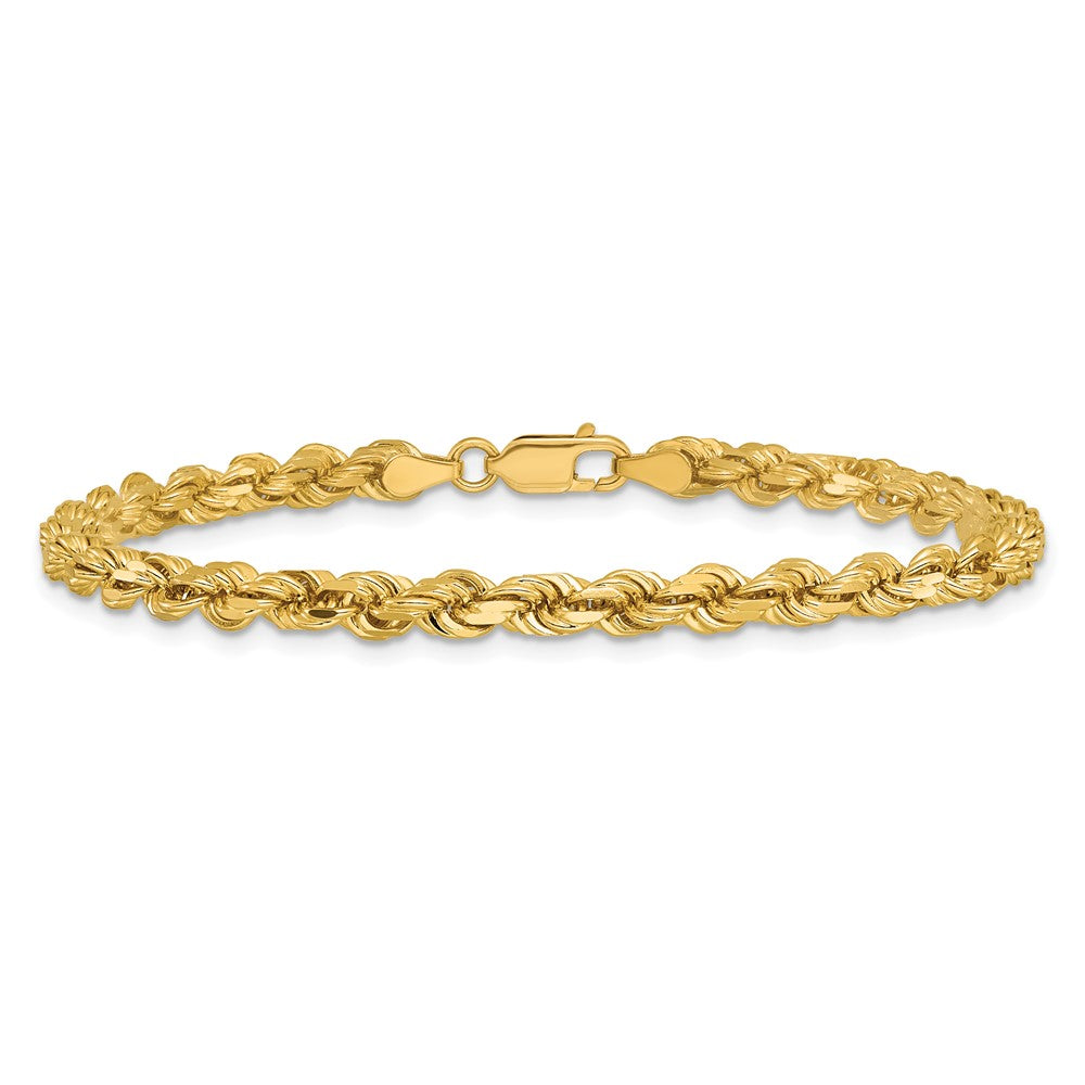 14K 9 inch 4.25mm Diamond-cut Rope with Lobster Clasp Chain
