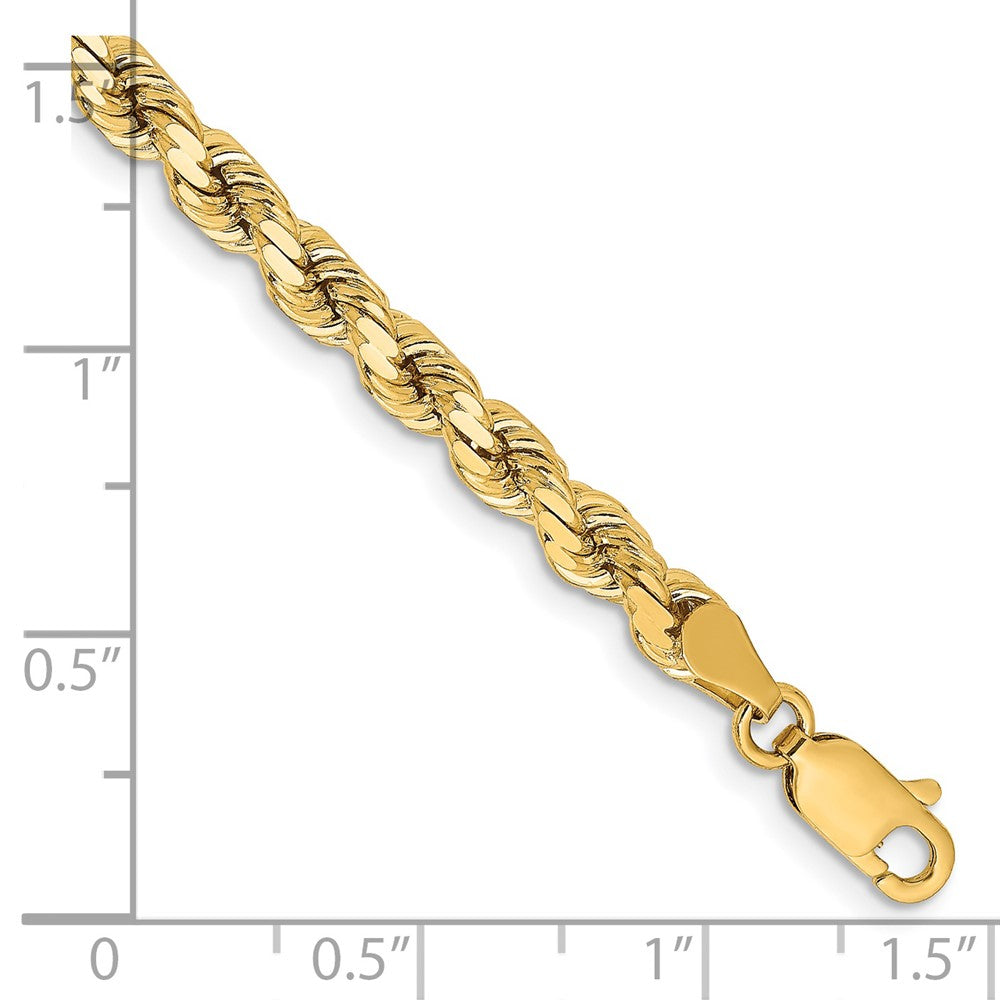 14K 7 inch 4.25mm Diamond-cut Rope with Lobster Clasp Chain