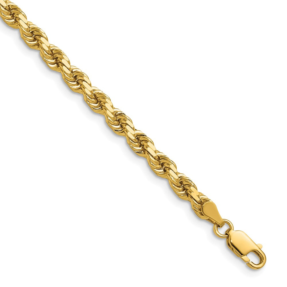 14K 28 inch 4.25mm Diamond-cut Rope with Lobster Clasp Chain