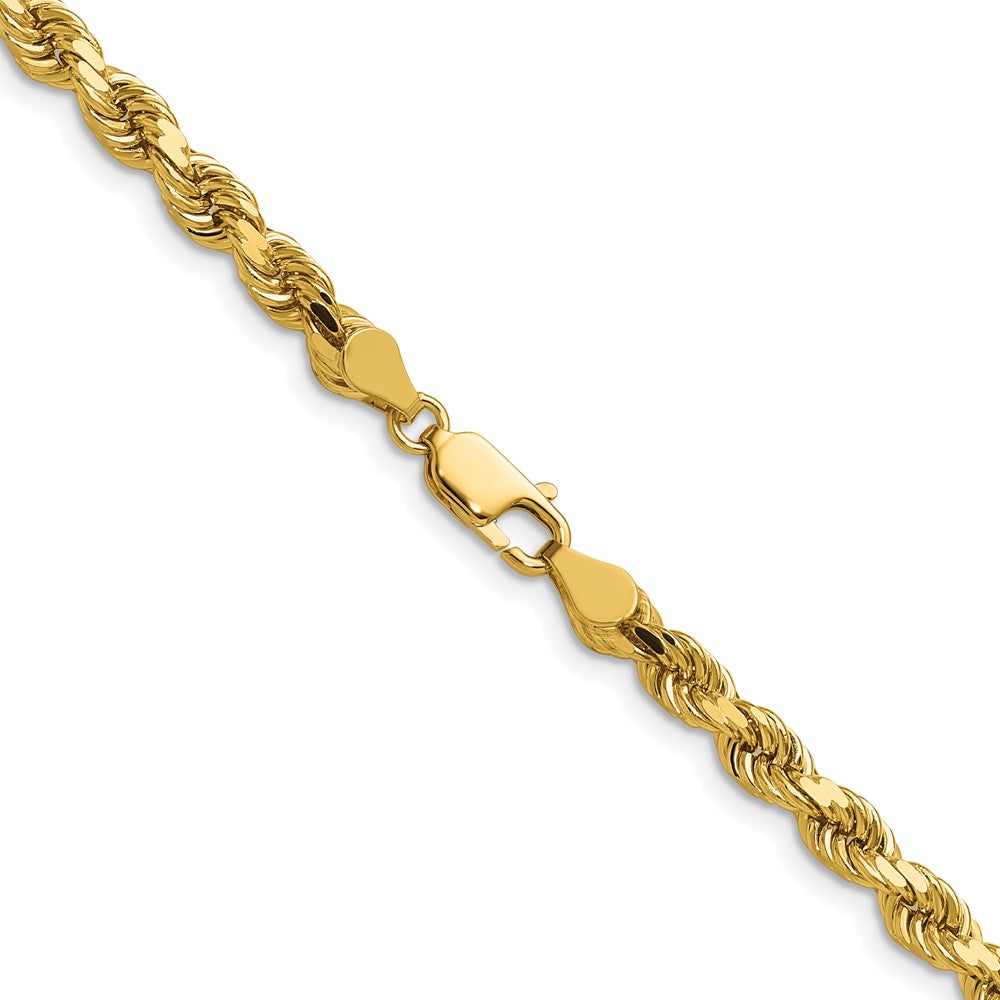 14K 28 inch 4.5mm Diamond-cut Rope with Lobster Clasp Chain