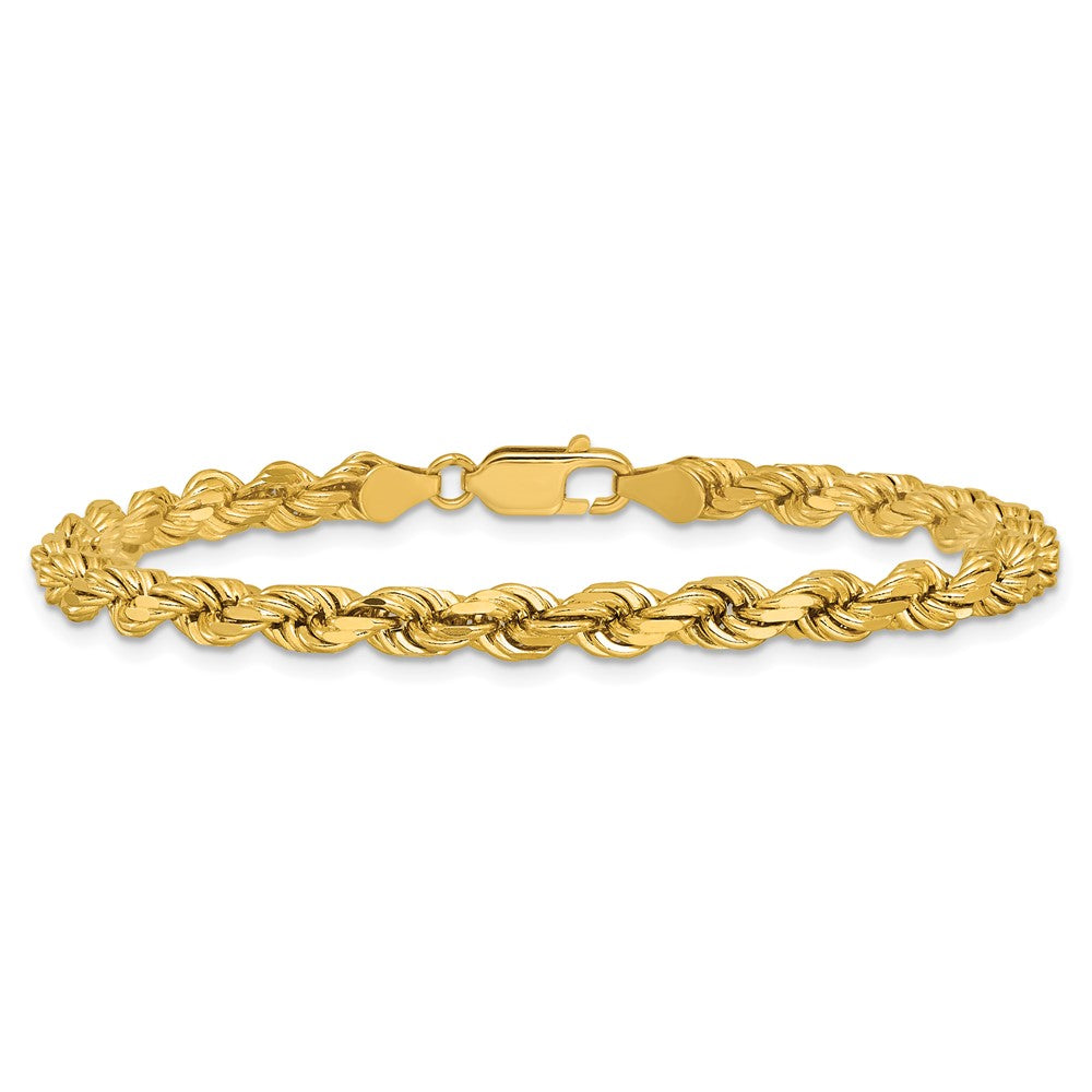14K 9 inch 4.5mm Diamond-cut Rope with Lobster Clasp Chain