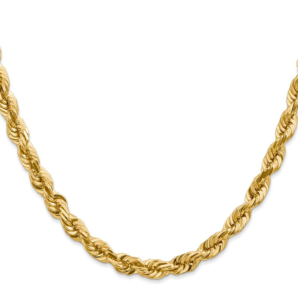 14K 18 inch 5.5mm Diamond-cut Rope with Fancy Lobster Clasp Chain