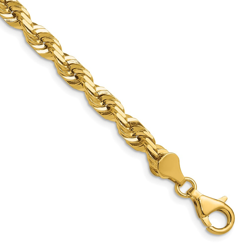 14K 28 inch 5.5mm Diamond-cut Rope with Fancy Lobster Clasp Chain