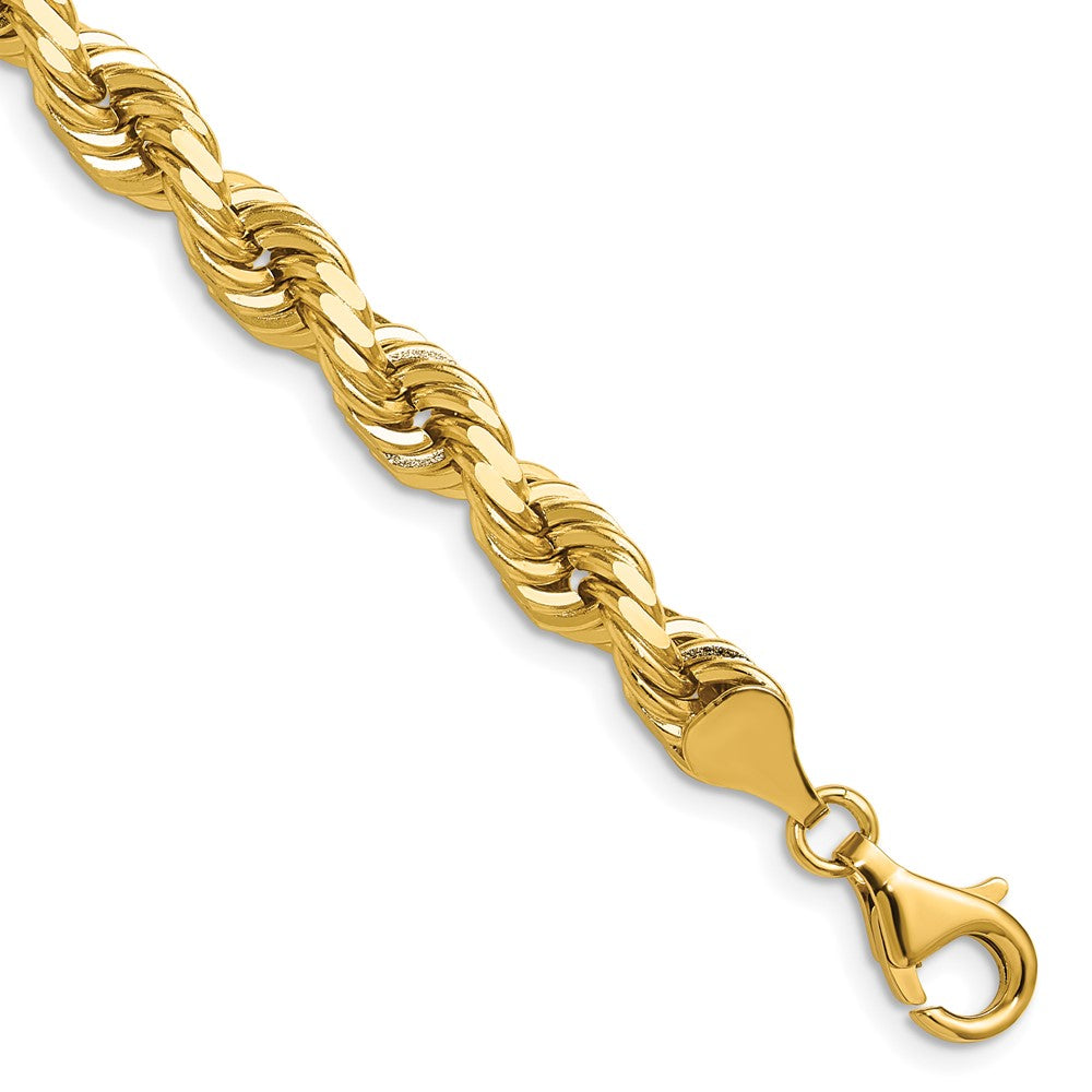 14K 26 inch 6.5mm Diamond-cut Rope with Fancy Lobster Clasp Chain