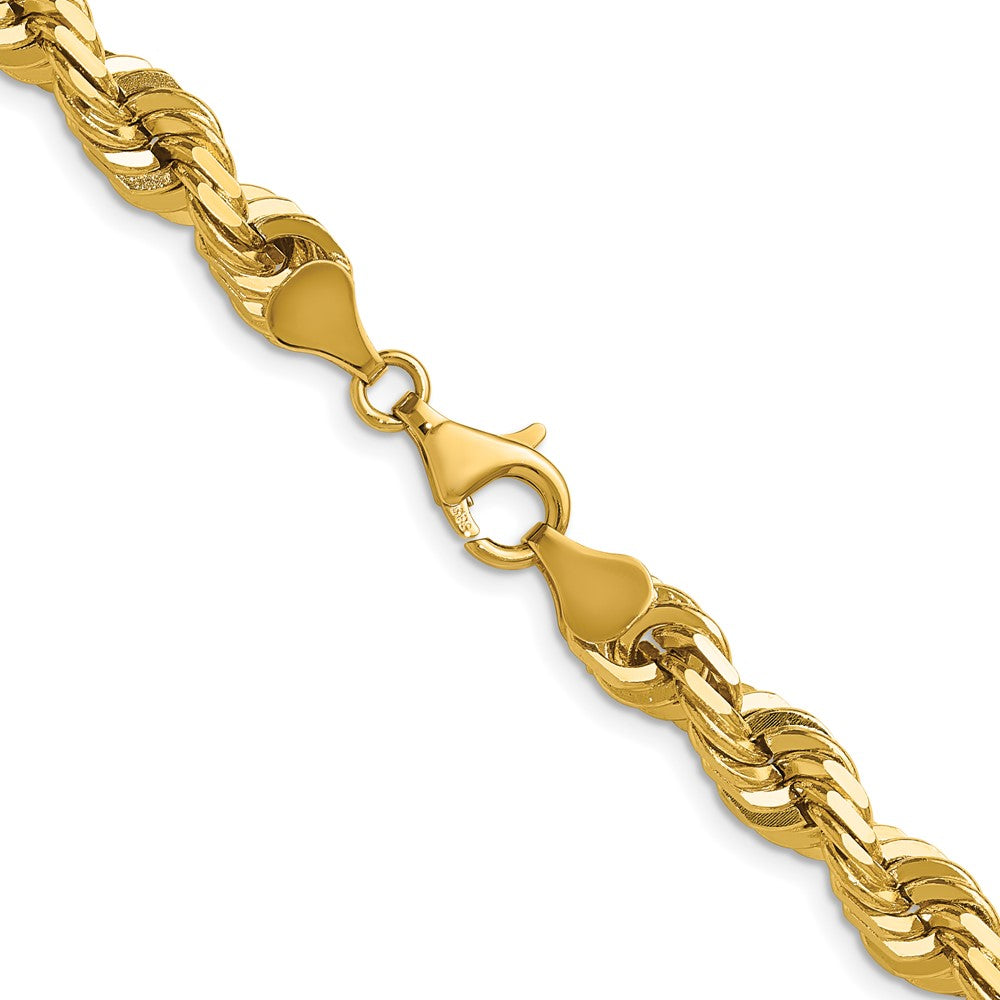 14K 20 inch 7mm Diamond-cut Rope with Fancy Lobster Clasp Chain
