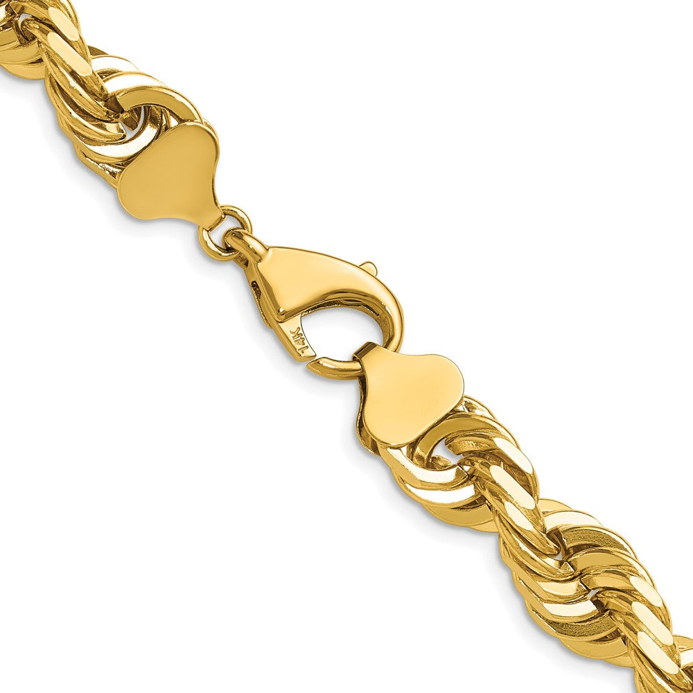 14K 24 inch 10mm Diamond-cut Rope with Fancy Lobster Clasp Chain