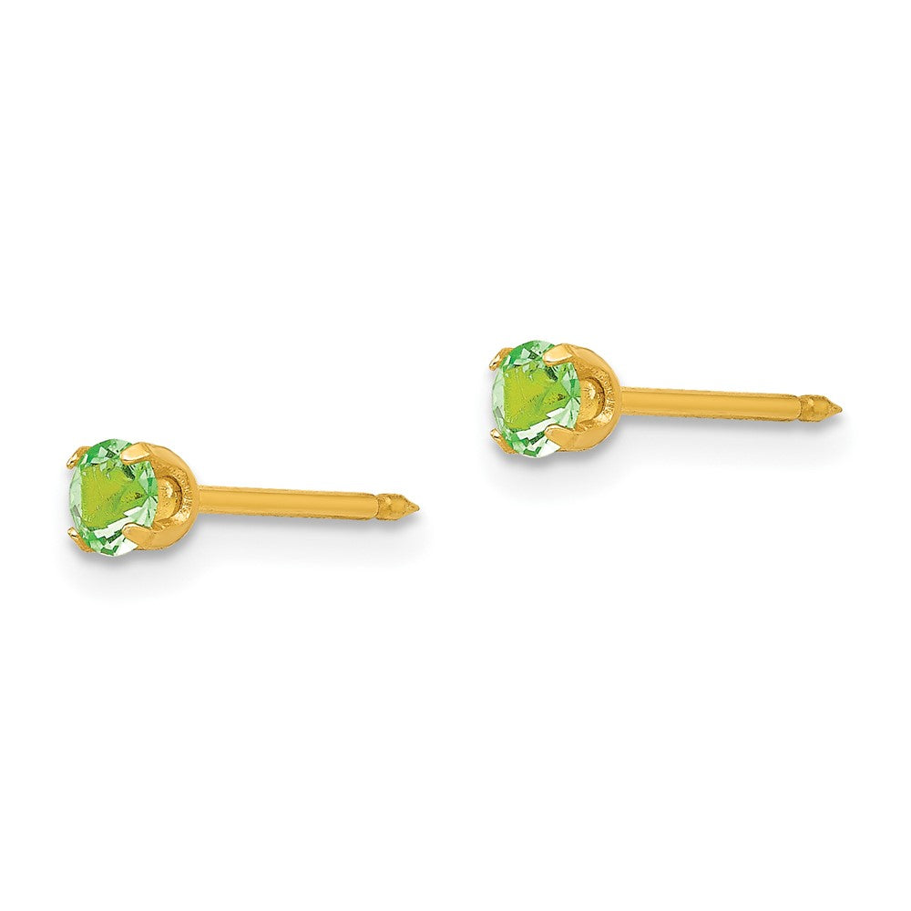 Piercing only 14k 3mm August Crystal Birthstone Post Earrings