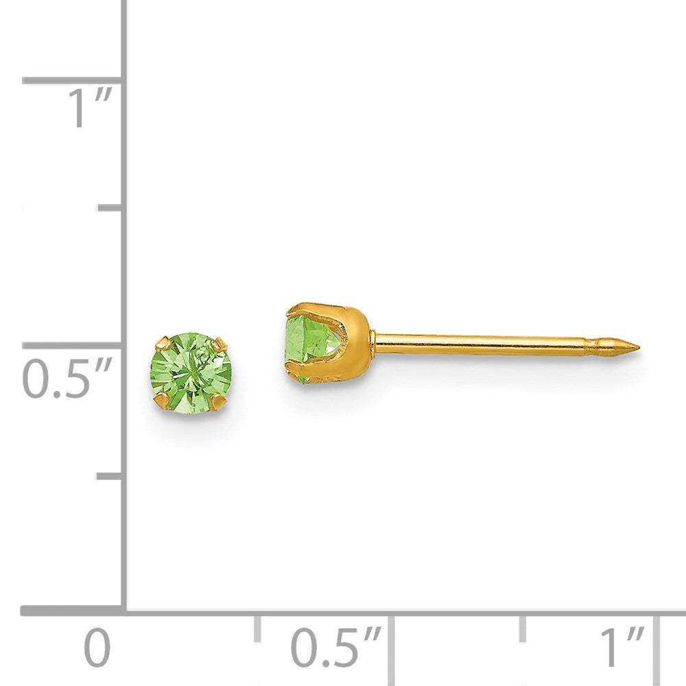 Piercing only 14k 3mm August Crystal Birthstone Post Earrings