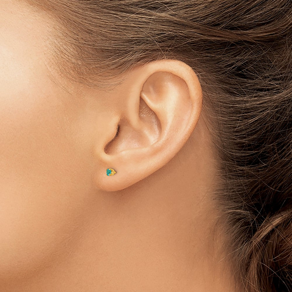 Piercing only 14k 3mm December Crystal Birthstone Post Earrings