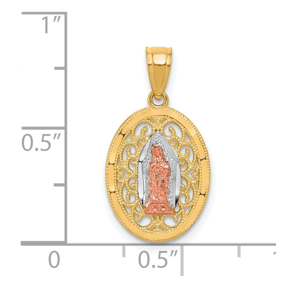 10k Two-tone with White Rhodium Our of Guadalupe Pendant