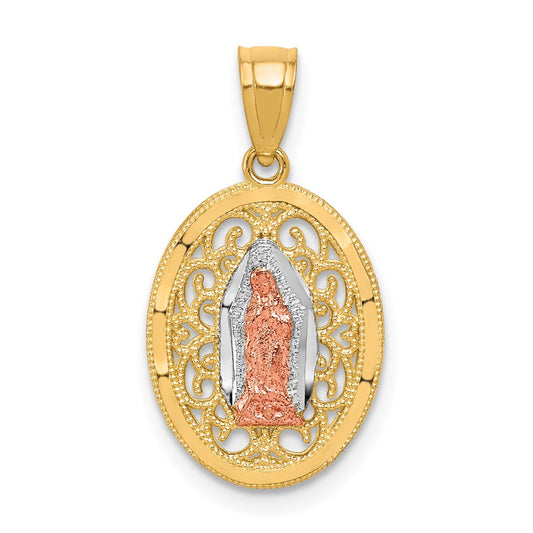 10k Two-tone with White Rhodium Our of Guadalupe Pendant