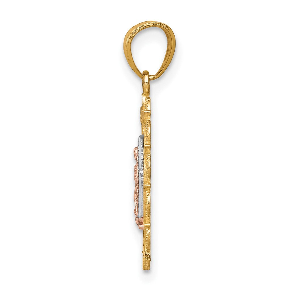 10k Two-tone with White Rhodium Our of Guadalupe Pendant