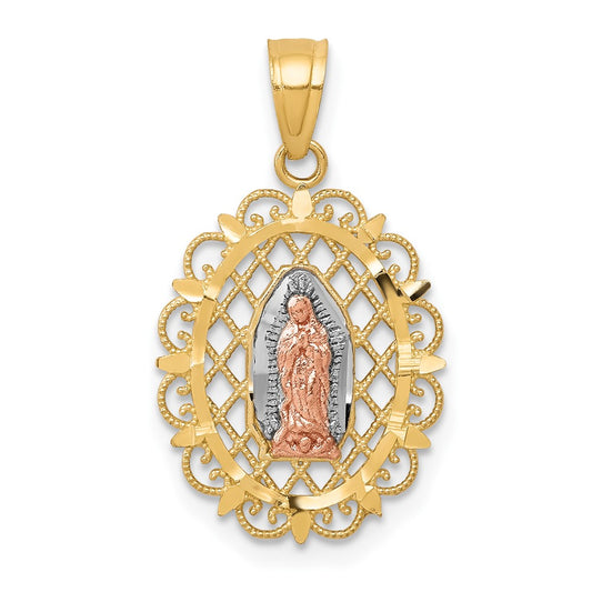 10k Two-tone with White Rhodium Our of Guadalupe Pendant
