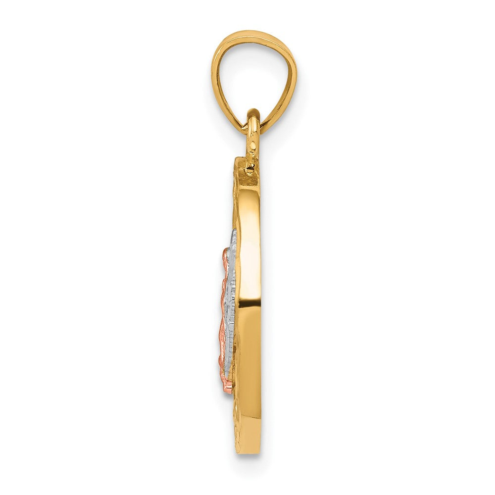 10k Two-tone with White Rhodium Our of Guadalupe Pendant