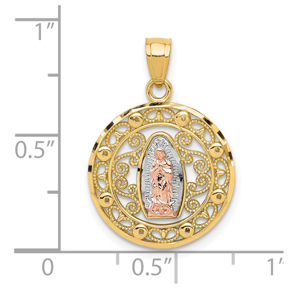 10k Two-tone with White Rhodium Our of Guadalupe Pendant