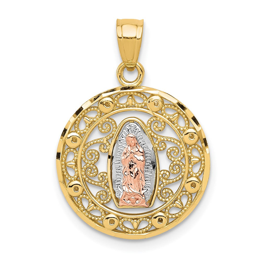 10k Two-tone with White Rhodium Our of Guadalupe Pendant