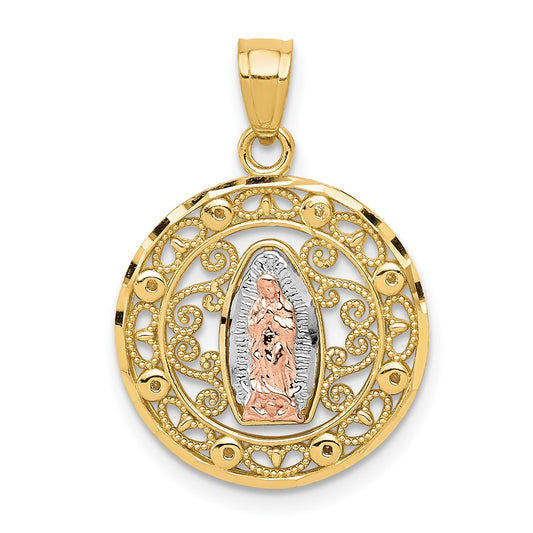 10k Two-tone with White Rhodium Our of Guadalupe Pendant